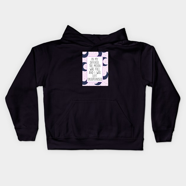 The Moon Was Full Kids Hoodie by Tiny Baker